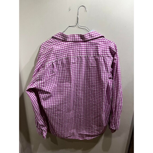 NAUTICA Classic Button Up Shirt Men's 16.5 34/35 Long Sleeve Pink and White - Picture 3 of 7